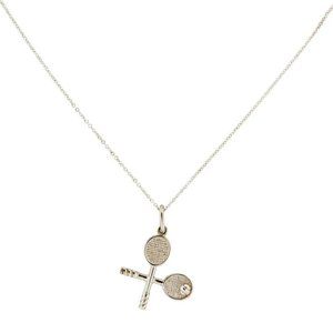 Tiffany & Co. Sterling Silver Tennis Racquet Racket Charm and Chain Necklace